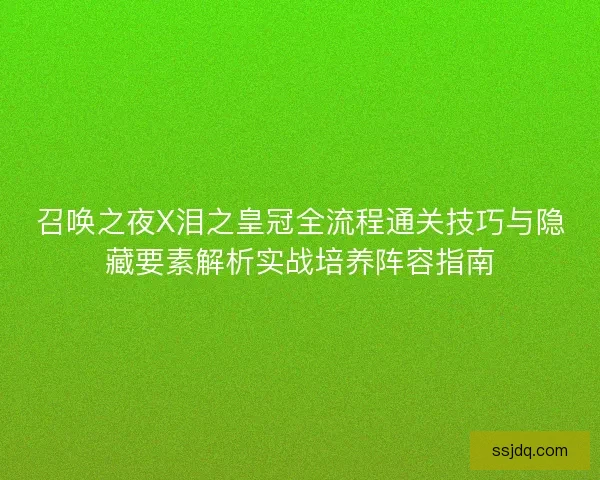 召唤之夜X泪之皇冠全流程通关技巧与隐藏要素解析实战培养阵容指南
