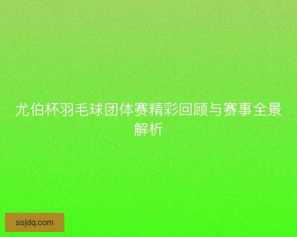 尤伯杯羽毛球团体赛精彩回顾与赛事全景解析