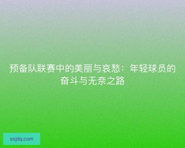 预备队联赛中的美丽与哀愁：年轻球员的奋斗与无奈之路