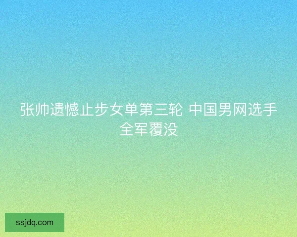 张帅遗憾止步女单第三轮 中国男网选手全军覆没