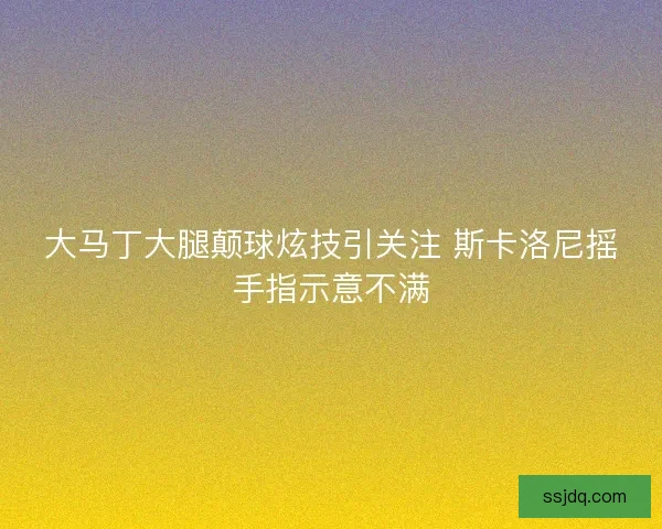 大马丁大腿颠球炫技引关注 斯卡洛尼摇手指示意不满