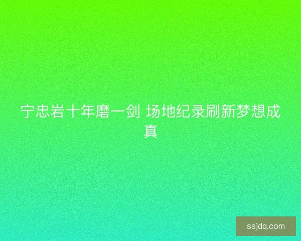 宁忠岩十年磨一剑 场地纪录刷新梦想成真